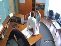 Doctor cums on spanked and fucked ass