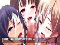 Rondborstige Hentai tiener in kwartet