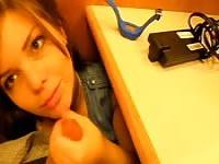 Blowjob in the library