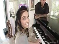 She's better at sucking cocks than playing the piano