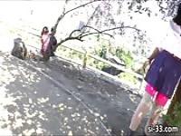 Ladyboy cutie Yuri Myeon hand surfs her dick