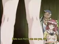 Japanese anime schoolgirl gets squeezed her tits