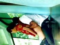 Indian babe sits on a cock