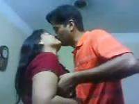 Amateur Indian couple kiss sensually close up