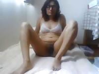 Horny school teacher pose for cam