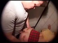 In the bathroom of a German sex club