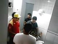 Girl gets gang banged in bathroom