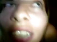 Amateur teen cum eating
