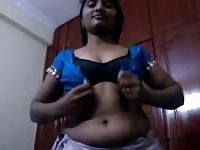 Indian sucks cock then shows off her black bra