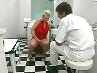 Hot blonde visits the gynecologist